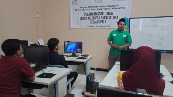 NU Care-LAZISNU Cilacap dan Indonesia Power Adakan Pelatihan CorelDraw untuk Kelompok Batik Seloka Adipala